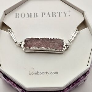 Bomb Party RBP4916 "Druzy In Luxe" Genuine Blush Pink Druzy Bracelet
